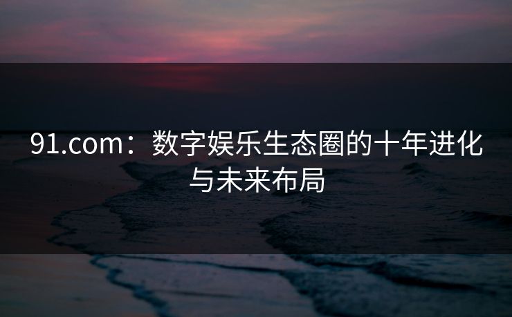 91.com：数字娱乐生态圈的十年进化与未来布局